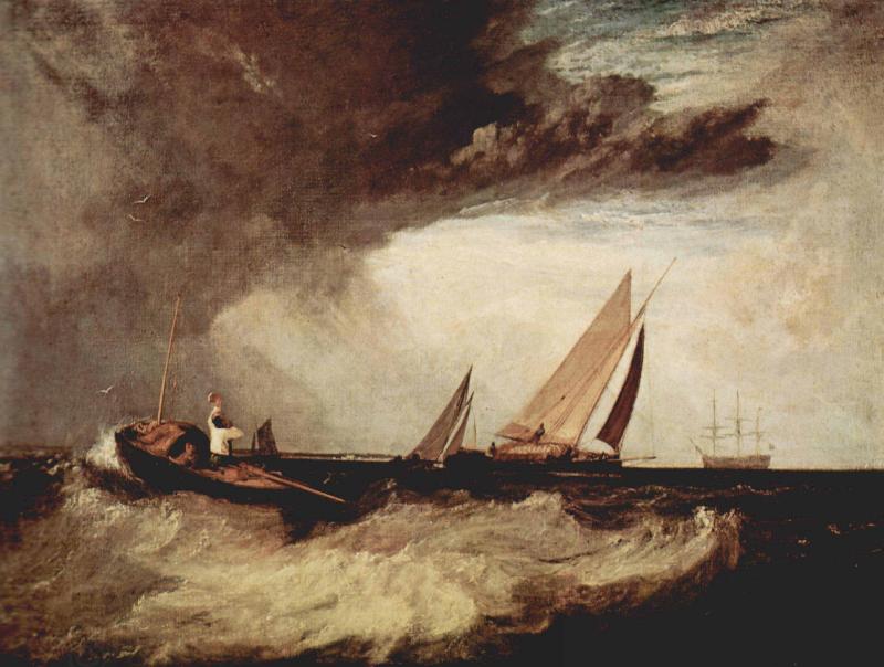 J.M.W. Turner Ein Fischer von Shoeburyness preit einen Prahm von Whitstable oil painting picture
